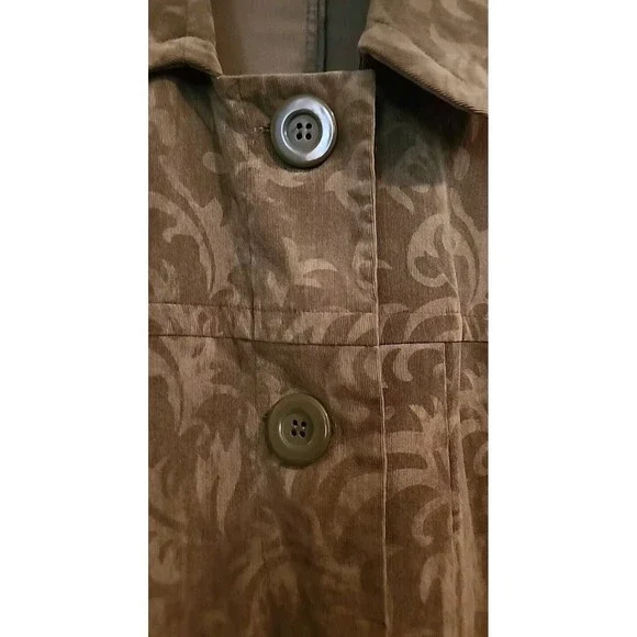 R Q T Womens Blazer Soft Pesto Olive Green Stylish Medium 2 Button Jacket - Picture 7 of 11